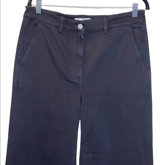 EVERLANE HIGH-RISE BLACK WIDE LEG CROPPED PANTS SIZE 14 - Picture 5 of 7